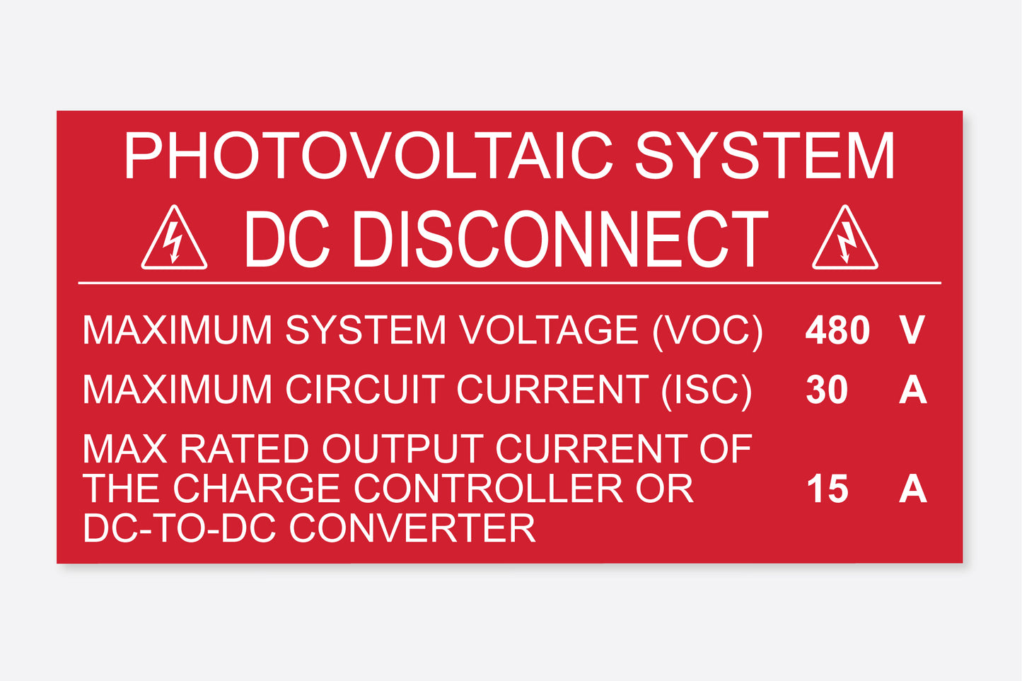 DC Disconnect | Solar Placard