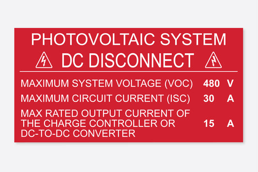 DC Disconnect | Solar Placard