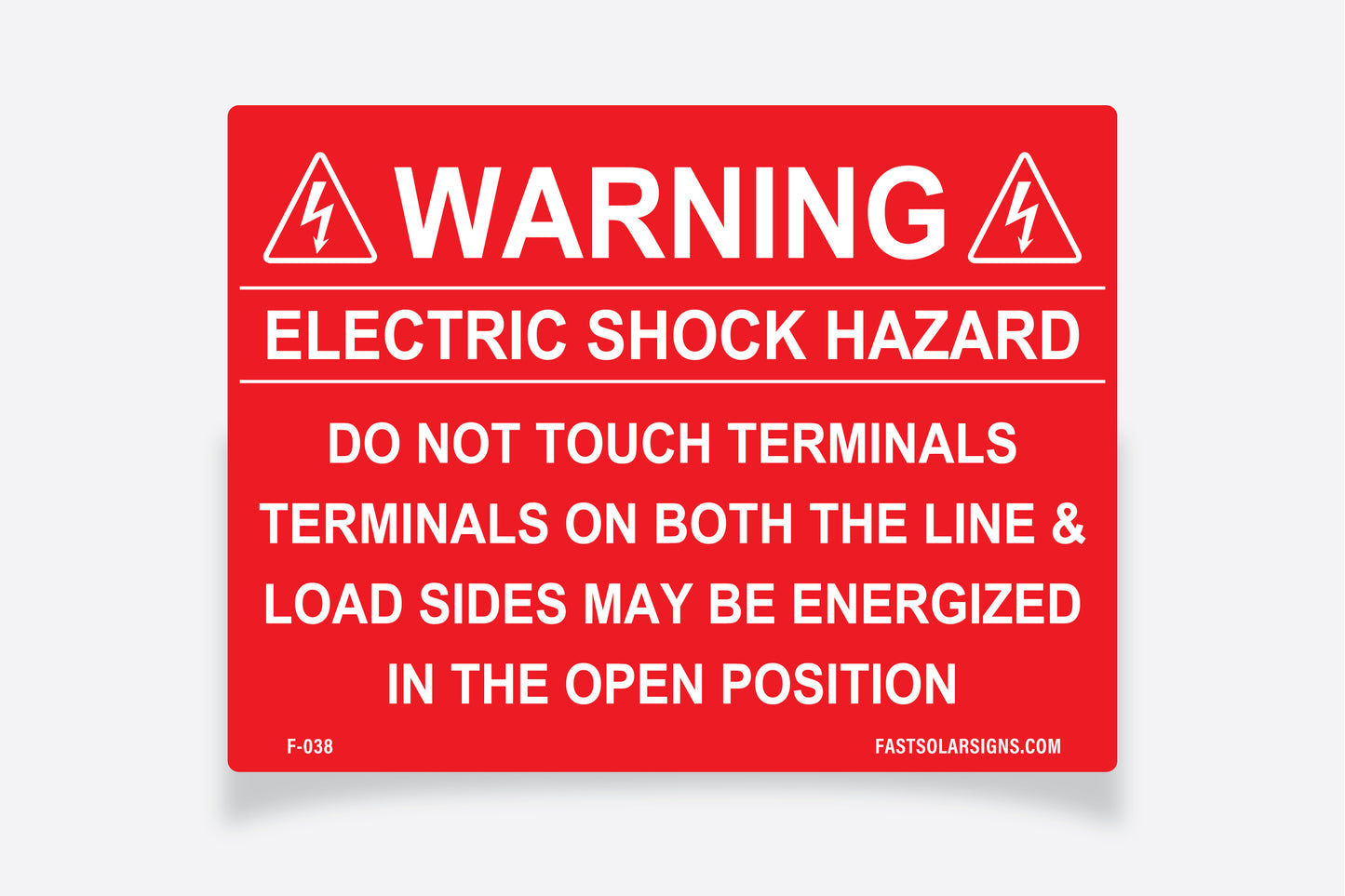 pv label Warning: Electric Shock Hazard
Do not touch terminals, terminals on both the line and load sides may be energized in the open position