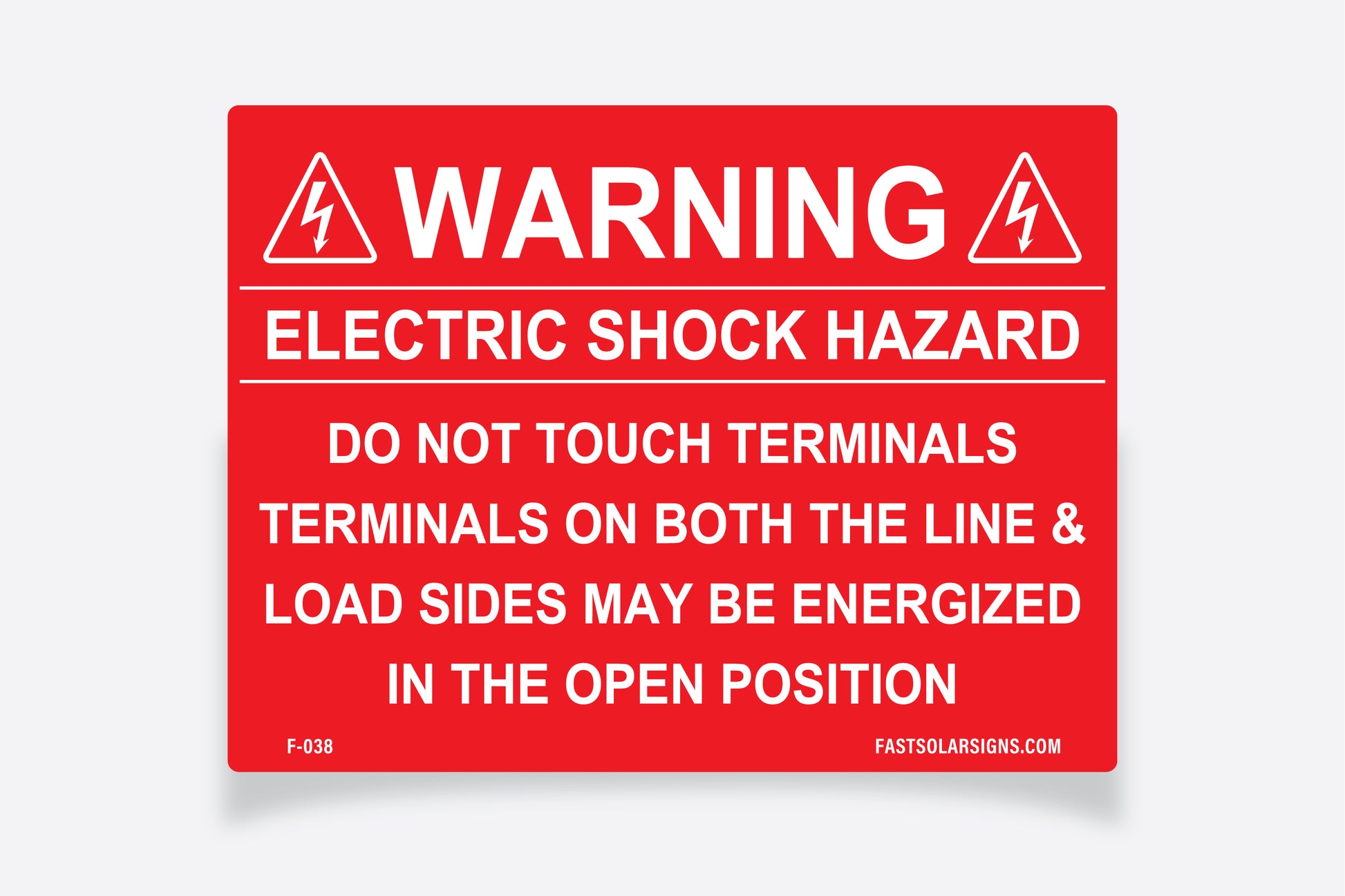 pv label Warning: Electric Shock Hazard
Do not touch terminals, terminals on both the line and load sides may be energized in the open position