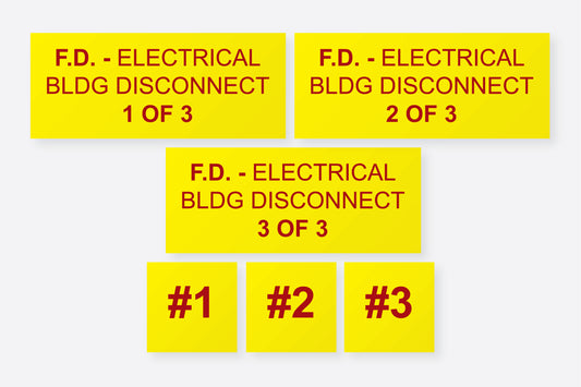 F.D. - Electrical BLDG Disconnect Placard Set (1 of 3)