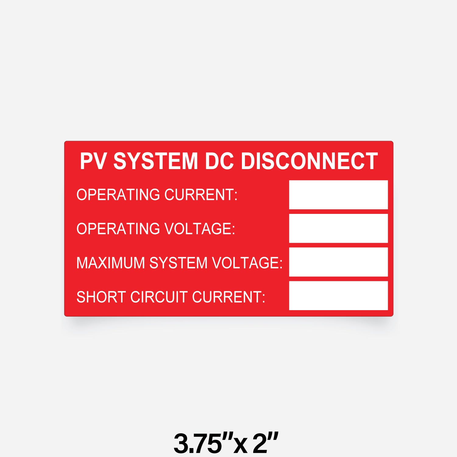 R3752-1 Label, Photovoltaic System DC Disconnect