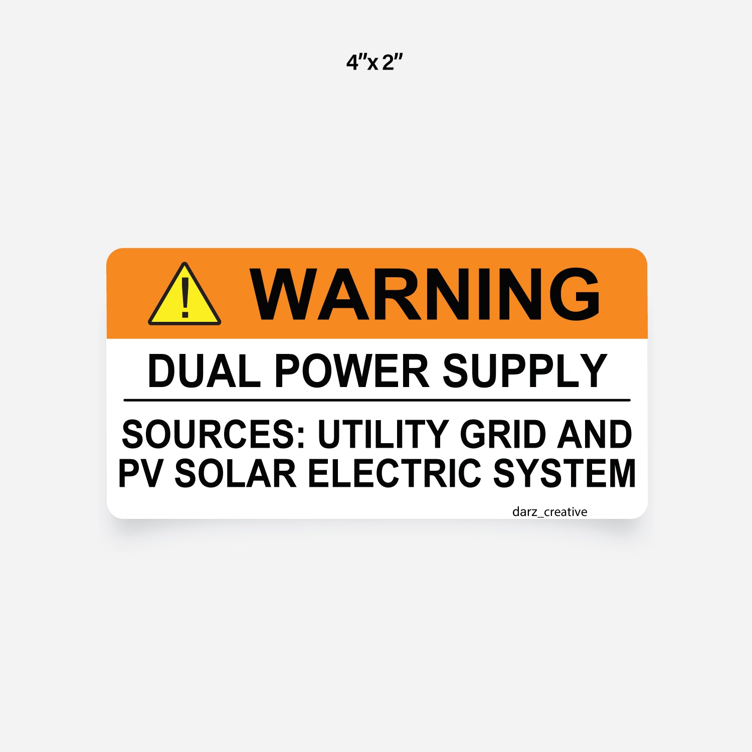 O42-01 Label, Warning Dual Power Supply