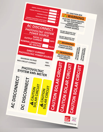 57 Pack of Labels | PV Labels