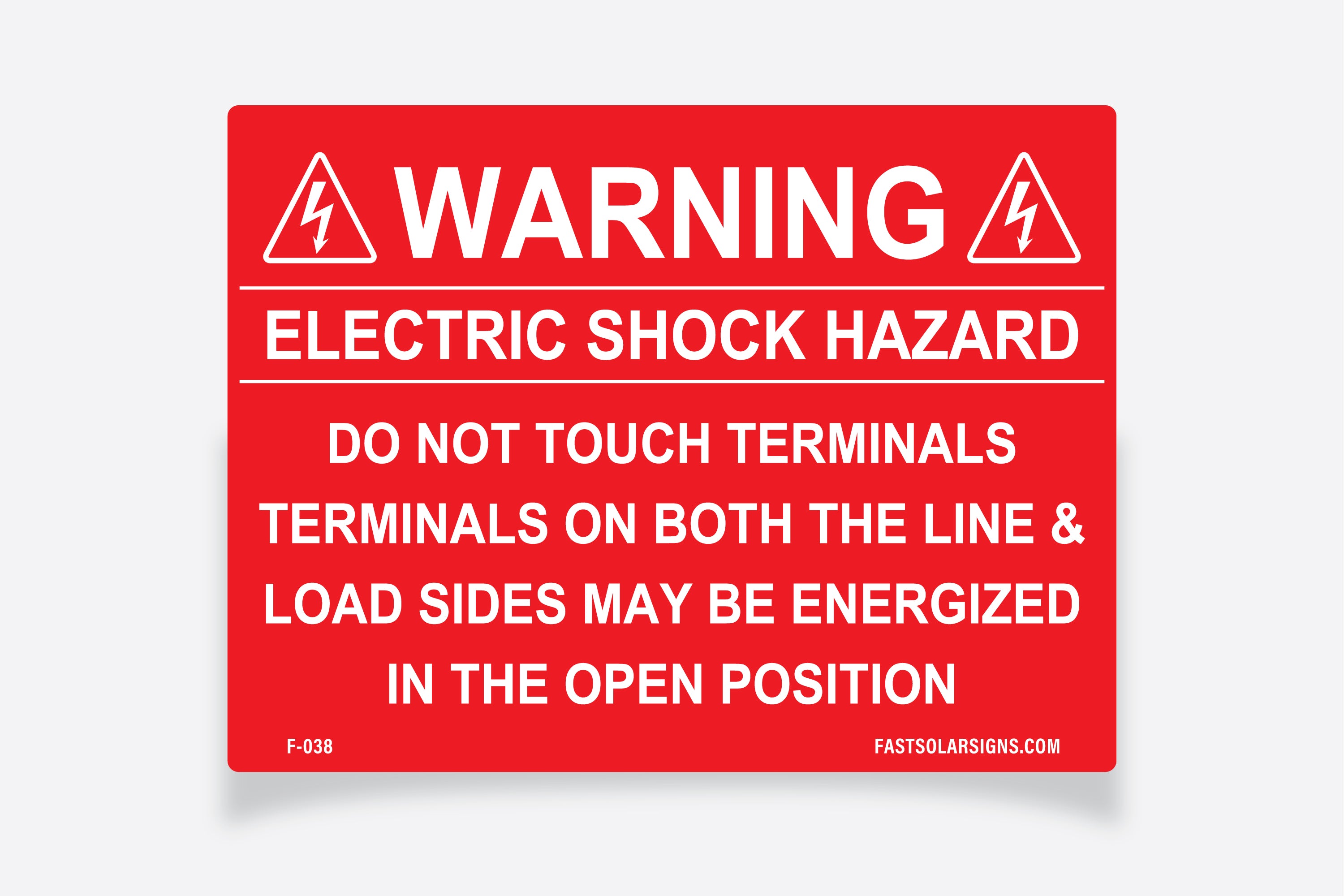 PV Label | Warning Electric Shock Hazard | Fast Solar Signs ...