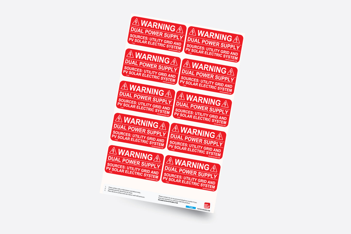 pv labels Warning: Dual Power Supply
Sources: Utility Grid and PV Solar Electric System