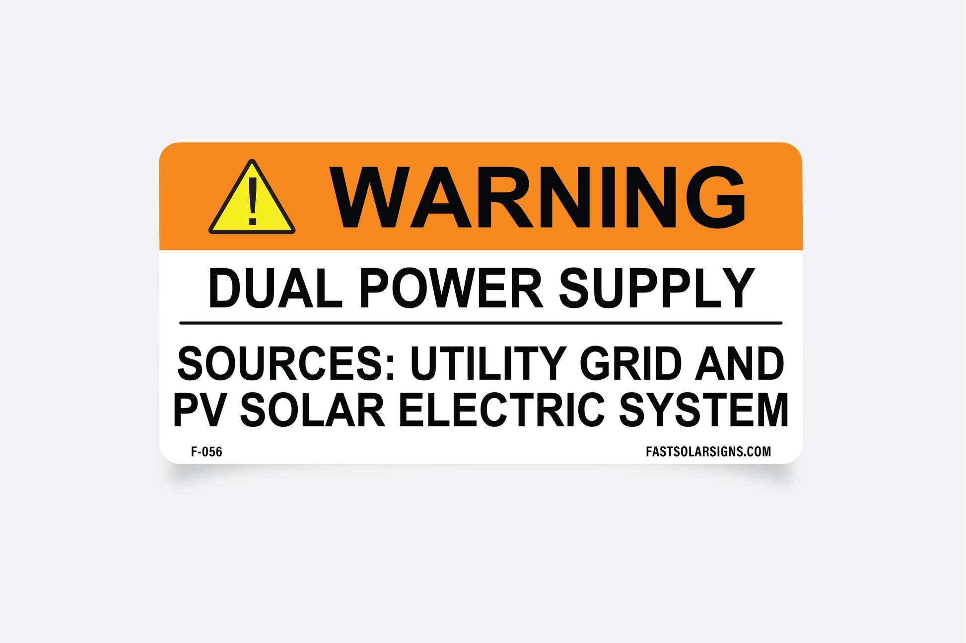Warning: Dual Power Supply
Sources: Utility Grid and PV Solar Electric System