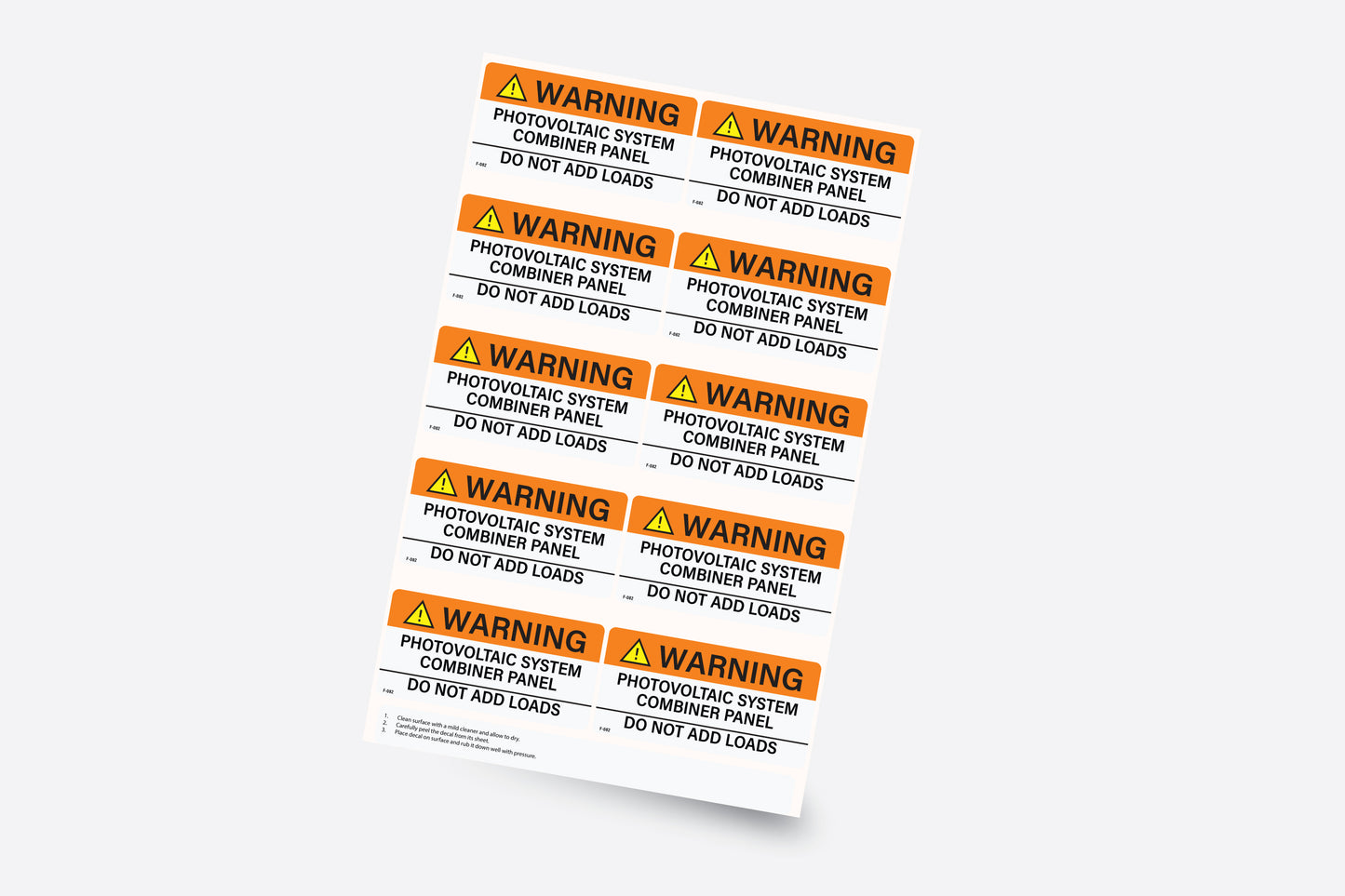 F-082 - Warning: Photovoltaic System Combiner Panel