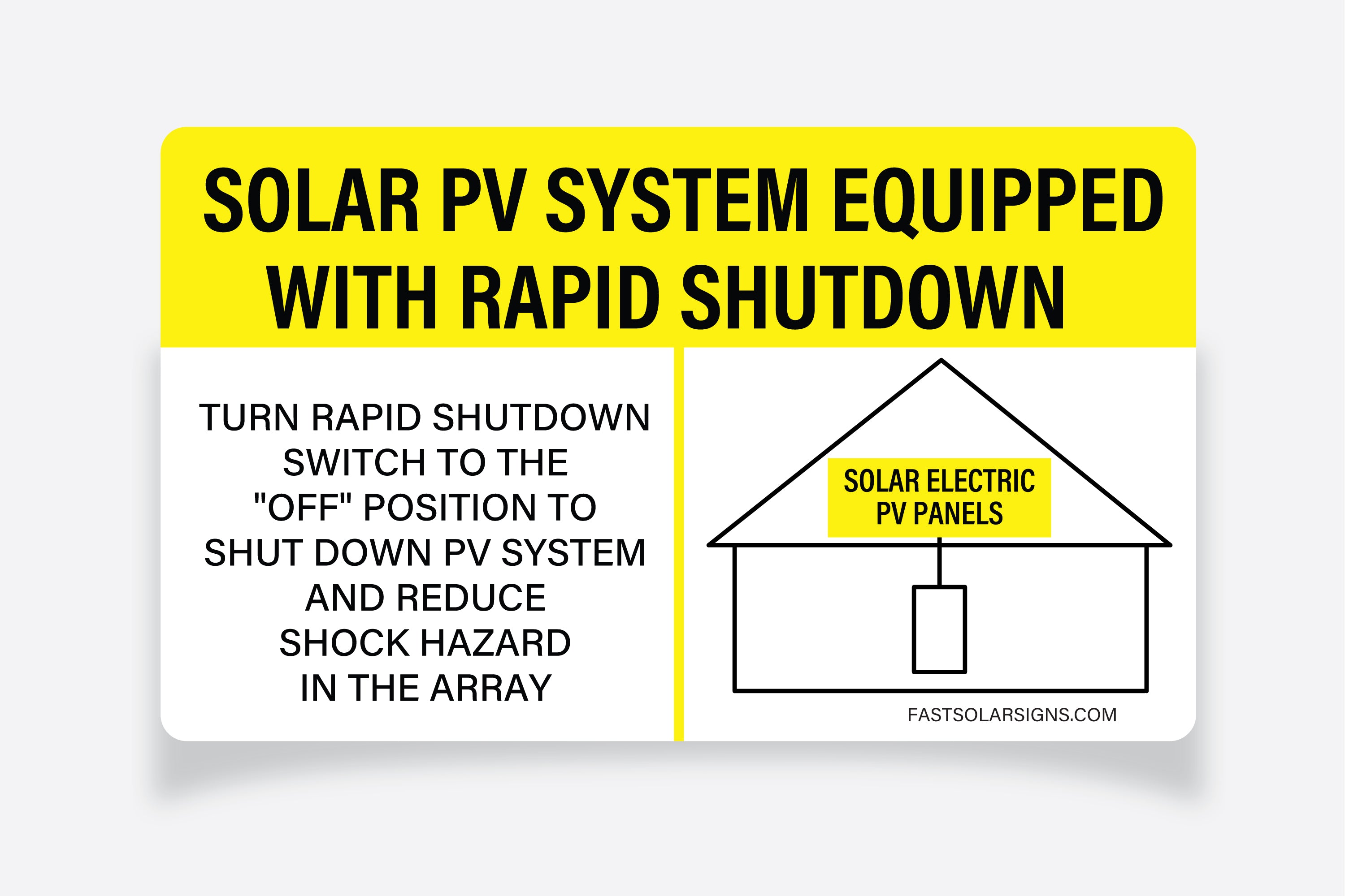 PV Label | Solar PV System Equipped with Rapid Shutdown | Fast Solar ...