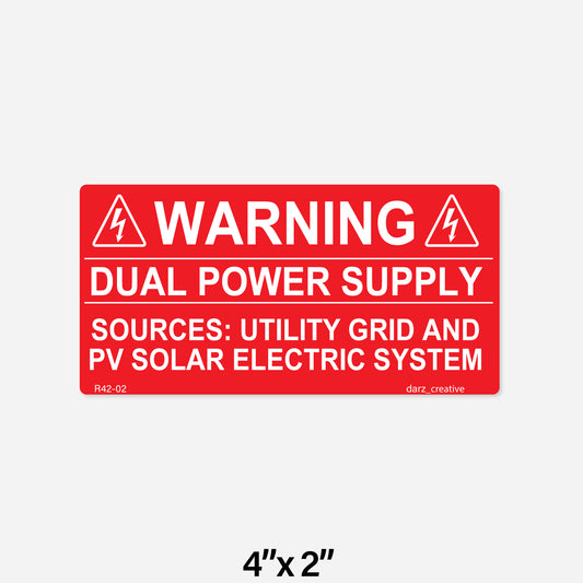 R42-02 Label | Warning Dual Power Supply | PV Label